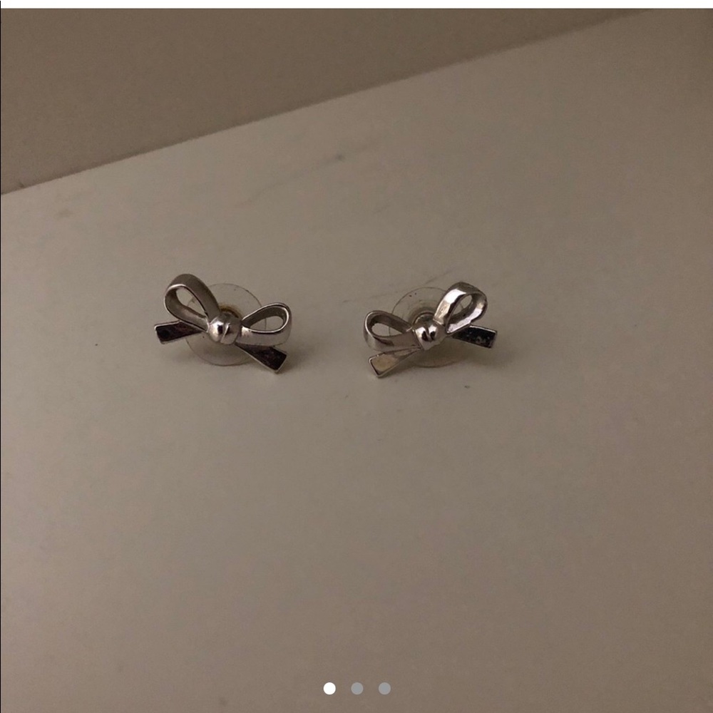 Classic Kate Spade silver bow earrings